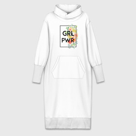 Платье удлиненное хлопок с принтом GRL PWR ,  |  | 8 марта | feminism | girl power | like a girl | venus | весна | женщины | международный женский день | подарок | феминизм