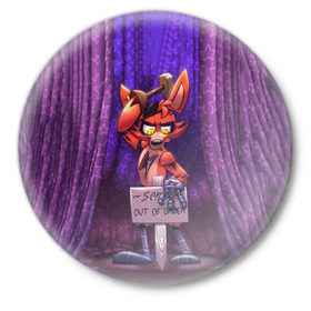 Значок с принтом Five Nights At Freddy`s ,  металл | круглая форма, металлическая застежка в виде булавки | 