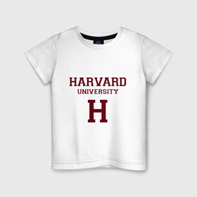Детская футболка хлопок с принтом Harvard University_девиз , 100% хлопок | круглый вырез горловины, полуприлегающий силуэт, длина до линии бедер | Тематика изображения на принте: harvard university | usa | америка | вуз | гарвард | колледж | образование | студенты | сша | университет | школа