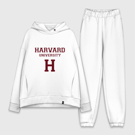 Женский костюм хлопок Oversize с принтом Harvard University_девиз ,  |  | harvard university | usa | америка | вуз | гарвард | колледж | образование | студенты | сша | университет | школа