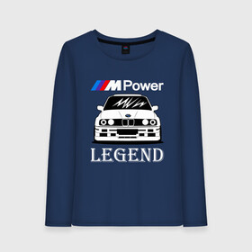 Женский лонгслив хлопок с принтом BMW Power LEGEND , 100% хлопок |  | bmw | legend | motorsport | power | авто | автомобиль | бмв | бумер | бэха | крутая | легенда | машина | немецкое | тачка