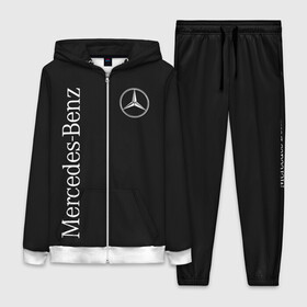 Женский костюм 3D с принтом Merce ,  |  | amg | benz | carbon | logo | mercedes | амг | бенз | бенс | бенц | гелик | карбон | лого | мерин | мерс | мерседес | на спине