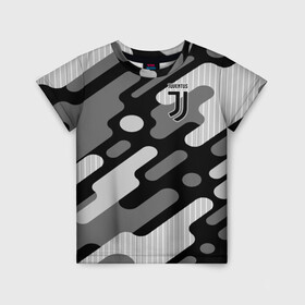Детская футболка 3D с принтом Juventus  , 100% гипоаллергенный полиэфир | прямой крой, круглый вырез горловины, длина до линии бедер, чуть спущенное плечо, ткань немного тянется | club | football | juventus | италия | криштиану | роналду | футбол | черный | ювентус