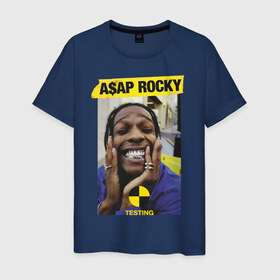 Мужская футболка хлопок с принтом A$AP ROCKY , 100% хлопок | прямой крой, круглый вырез горловины, длина до линии бедер, слегка спущенное плечо. | aap | asap | mob | rap | rocky | testing | асап | банда | моб | раким | реп | роки | рэп | рэпер | тестинг | эйсап | эсап