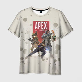 Мужская футболка 3D с принтом Apex Legends , 100% полиэфир | прямой крой, круглый вырез горловины, длина до линии бедер | 