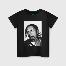 Детская футболка хлопок с принтом A$AP ROCKY , 100% хлопок | круглый вырез горловины, полуприлегающий силуэт, длина до линии бедер | aap | asap | mob | rap | rocky | testing | альбом | асап | банда | моб | раким | реп | роки | рэп | рэпер | тестинг | эйсап | эсап