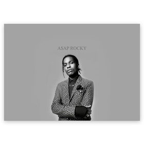 Поздравительная открытка с принтом A$AP ROCKY , 100% бумага | плотность бумаги 280 г/м2, матовая, на обратной стороне линовка и место для марки
 | Тематика изображения на принте: aap | asap | mob | rap | rocky | testing | альбом | американский | асап | банда | моб | раким | реп | роки | рэп | рэпер | тестинг | эйсап | эсап