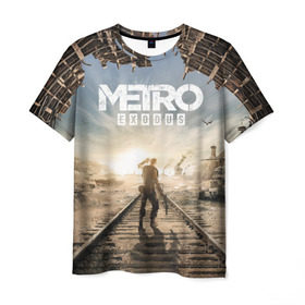 Мужская футболка 3D с принтом Метро Исход , 100% полиэфир | прямой крой, круглый вырез горловины, длина до линии бедер | exodus | metro | stalker | артем | исход | метро | сталкер | эксодус
