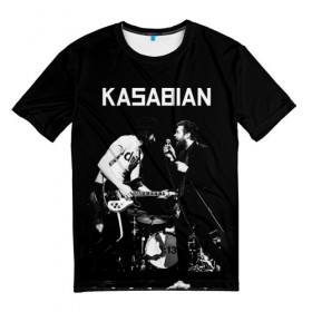 Мужская футболка 3D с принтом Kasabian , 100% полиэфир | прямой крой, круглый вырез горловины, длина до линии бедер | Тематика изображения на принте: kasabian | группы | касабиан | касейбиан | крис эдвардс | музыка | рок | рок группы | серджио пиццорно | том мейган