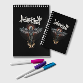 Блокнот с принтом Judas Priest , 100% бумага | 48 листов, плотность листов — 60 г/м2, плотность картонной обложки — 250 г/м2. Листы скреплены удобной пружинной спиралью. Цвет линий — светло-серый
 | Тематика изображения на принте: judas priest | metal | rock | группы | метал | музыка | рок | хард рок | хэви метал