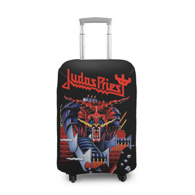Чехол для чемодана 3D с принтом Judas Priest , 86% полиэфир, 14% спандекс | двустороннее нанесение принта, прорези для ручек и колес | judas priest | metal | rock | группы | метал | музыка | рок | хард рок | хэви метал