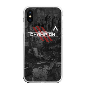 Чехол для iPhone XS Max матовый с принтом You Are The Champion , Силикон | Область печати: задняя сторона чехла, без боковых панелей | apex | apexlegends | battle | fall | legends | royale | titan | titanfall | апекс | битва | игра | игры | королевская | легенд | легендс | легенды | лого | меха | мехи | онлайн | роботы | символ | титанфол | шутер