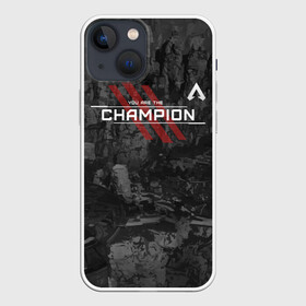 Чехол для iPhone 13 mini с принтом You Are The Champion ,  |  | apex | apexlegends | battle | fall | legends | royale | titan | titanfall | апекс | битва | игра | игры | королевская | легенд | легендс | легенды | лого | меха | мехи | онлайн | роботы | символ | титанфол | шутер