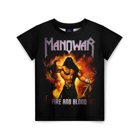 Детская футболка 3D с принтом Manowar , 100% гипоаллергенный полиэфир | прямой крой, круглый вырез горловины, длина до линии бедер, чуть спущенное плечо, ткань немного тянется | heavy metal | manowar | power metal | группы | метал | музыка | пауэр метал | рок | хеви метал