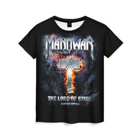 Женская футболка 3D с принтом Manowar , 100% полиэфир ( синтетическое хлопкоподобное полотно) | прямой крой, круглый вырез горловины, длина до линии бедер | heavy metal | manowar | power metal | группы | метал | музыка | пауэр метал | рок | хеви метал