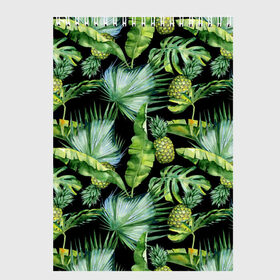 Скетчбук с принтом Ананасы , 100% бумага
 | 48 листов, плотность листов — 100 г/м2, плотность картонной обложки — 250 г/м2. Листы скреплены сверху удобной пружинной спиралью | branches | fashion | flora | fruit | leaves | nature | palm trees | pineapples | style | tropical | youth | акварель | ананасы | ветки | графика | иллюстрация | картинка | листья | мода | молодежная | пальмы | природа | рисунок | стиль