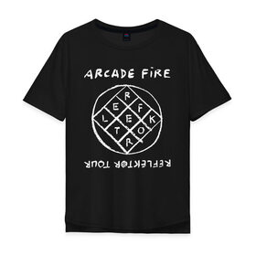 Мужская футболка хлопок Oversize с принтом Arcade Fire , 100% хлопок | свободный крой, круглый ворот, “спинка” длиннее передней части | 