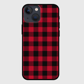 Чехол для iPhone 13 mini с принтом Красный паттерн крупная клетка ,  |  | burberry | барбери | бёрбери | берберри | бренд | вип | геометрия | дизайн | квадрат | красный | мода | новинка | подарок | полоски | полосы | стритвир | топ | тренд | черный