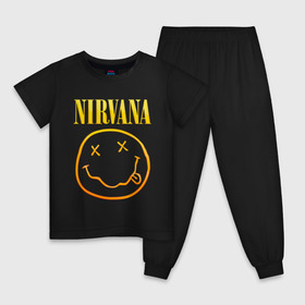 Детская пижама хлопок с принтом NIRVANA , 100% хлопок |  брюки и футболка прямого кроя, без карманов, на брюках мягкая резинка на поясе и по низу штанин
 | nirvana | альтернативный рок | гранж | группа | курт кобейн | логотип нирвана | музыка | нирвана | песни | рок