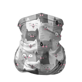 Бандана-труба 3D с принтом Коты , 100% полиэстер, ткань с особыми свойствами — Activecool | плотность 150‒180 г/м2; хорошо тянется, но сохраняет форму | animals | cats | collage | funny | kind | kittens | pets | белые | большие | весёлые | глаза | графика | добрые | домашние | животные | иллюстрация | картинка | коллаж | коты | котята | круглые | мода | молодежная | полосатые