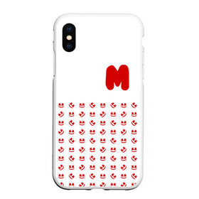 Чехол для iPhone XS Max матовый с принтом MARSHMELLO , Силикон | Область печати: задняя сторона чехла, без боковых панелей | marsh | marshmallow | marshmello | marshmelo | mello | music | smile | диджей | лого | маршмеллов | маршмеллоу | маршмеллу | маршмело | маршмелов | маршмелоу | музыка | музыкант | рожица | трэп | улыбка | хаус