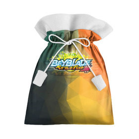 Подарочный 3D мешок с принтом beyblade логотип , 100% полиэстер | Размер: 29*39 см | beyblade | beyblade burst | tomy beyblade | бейблэйд бердс | бейблэйд берст