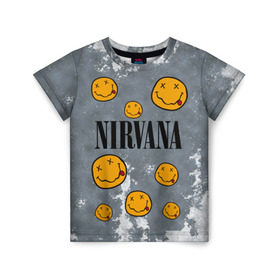 Детская футболка 3D с принтом NIRVANA , 100% гипоаллергенный полиэфир | прямой крой, круглый вырез горловины, длина до линии бедер, чуть спущенное плечо, ткань немного тянется | nirvana | альтернативный рок | гранж | группа | курт кобейн | логотип нирвана | музыка | нирвана | песни | рок