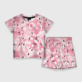 Детский костюм с шортами 3D с принтом Фламинго ,  |  | birds | drawing | fashion | feathers | flamingo | graphics | illustration | picture | pink | stand | style | wings | youth | графика | иллюстрация | картинка | клюв | красивые | крылья | мода | молодежная | перья | птицы | рисунок | розовый | стиль | стоя