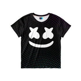 Детская футболка 3D с принтом MARSHMELLO Black , 100% гипоаллергенный полиэфир | прямой крой, круглый вырез горловины, длина до линии бедер, чуть спущенное плечо, ткань немного тянется | black | marsh | marshmallow | marshmello | marshmelo | mello | music | smile | диджей | лого | маршмеллов | маршмеллоу | маршмеллу | маршмело | маршмелов | маршмелоу | музыка | музыкант | трэп | улыбка | хаус