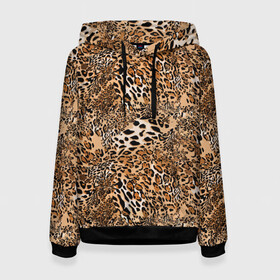 Женская толстовка 3D с принтом Леопард , 100% полиэстер  | двухслойный капюшон со шнурком для регулировки, мягкие манжеты на рукавах и по низу толстовки, спереди карман-кенгуру с мягким внутренним слоем. | camouflage | cat | disguise | fashion | illustration | jungle | leopard | predator | skin | spots | style | wild | youth | графика | джунгли | дикий | иллюстрация | камуфляж | картинка | кошка | леопард | маскировка | мода | молодежная | пятна | рисунок |