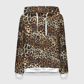 Женская толстовка 3D с принтом Леопард , 100% полиэстер  | двухслойный капюшон со шнурком для регулировки, мягкие манжеты на рукавах и по низу толстовки, спереди карман-кенгуру с мягким внутренним слоем. | camouflage | cat | disguise | fashion | illustration | jungle | leopard | predator | skin | spots | style | wild | youth | графика | джунгли | дикий | иллюстрация | камуфляж | картинка | кошка | леопард | маскировка | мода | молодежная | пятна | рисунок |