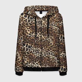 Мужская толстовка 3D на молнии с принтом Леопард , 100% полиэстер | длина до линии бедра, манжеты и пояс оформлены мягкой тканевой резинкой, двухслойный капюшон со шнурком для регулировки, спереди молния, по бокам два кармана | camouflage | cat | disguise | fashion | illustration | jungle | leopard | predator | skin | spots | style | wild | youth | графика | джунгли | дикий | иллюстрация | камуфляж | картинка | кошка | леопард | маскировка | мода | молодежная | пятна | рисунок |