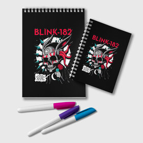 Блокнот с принтом Blink 182 , 100% бумага | 48 листов, плотность листов — 60 г/м2, плотность картонной обложки — 250 г/м2. Листы скреплены удобной пружинной спиралью. Цвет линий — светло-серый
 | Тематика изображения на принте: punk | группы | кролик | музыка | панк