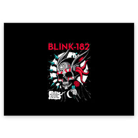 Поздравительная открытка с принтом Blink 182 , 100% бумага | плотность бумаги 280 г/м2, матовая, на обратной стороне линовка и место для марки
 | punk | группы | кролик | музыка | панк