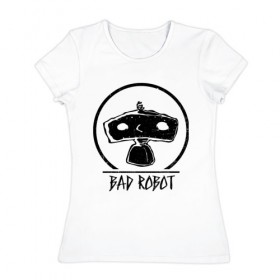 Женская футболка хлопок с принтом BAD ROBOT , 100% хлопок | прямой крой, круглый вырез горловины, длина до линии бедер, слегка спущенное плечо | bad robot | lost | бэд робот | дж. дж. абрамс | лост | остаться в живых
