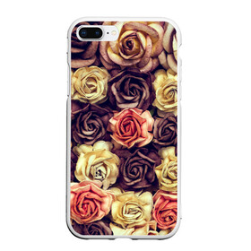 Чехол для iPhone 7Plus/8 Plus матовый с принтом Шоколадные розы , Силикон | Область печати: задняя сторона чехла, без боковых панелей | бабушке | девочке | девушке | дочке | желтые цветы | женщине | маме | подруге | природа | розовые цветы | розы | сестре | теще | тюльпаны | цветы