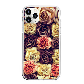 Чехол для iPhone 11 Pro матовый с принтом Шоколадные розы , Силикон |  | бабушке | девочке | девушке | дочке | желтые цветы | женщине | маме | подруге | природа | розовые цветы | розы | сестре | теще | тюльпаны | цветы