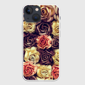 Чехол для iPhone 13 mini с принтом Шоколадные розы ,  |  | бабушке | девочке | девушке | дочке | желтые цветы | женщине | маме | подруге | природа | розовые цветы | розы | сестре | теще | тюльпаны | цветы