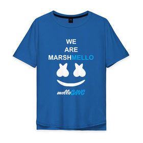 Мужская футболка хлопок Oversize с принтом Marshmello (MELLOGANG) , 100% хлопок | свободный крой, круглый ворот, “спинка” длиннее передней части | christopher comstock | dj | marshmello | music | диджей | клубная музыка | клубняк | крис комсток | логотип | маршмеллоу | музыка