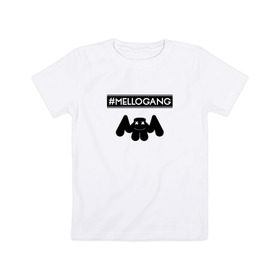 Детская футболка хлопок с принтом MELLOGANG (MARSHMELLO) , 100% хлопок | круглый вырез горловины, полуприлегающий силуэт, длина до линии бедер | 