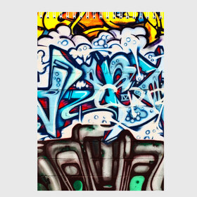 Скетчбук с принтом Graffiti , 100% бумага
 | 48 листов, плотность листов — 100 г/м2, плотность картонной обложки — 250 г/м2. Листы скреплены сверху удобной пружинной спиралью | grafity | paint | street art | urban | город | граффити | искусство | кирпичи | краски | рисунки | стена | улицы | уличное искусство