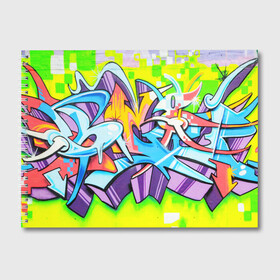 Альбом для рисования с принтом Неоновая кислота , 100% бумага
 | матовая бумага, плотность 200 мг. | grafity | paint | street art | urban | город | граффити | искусство | кирпичи | краски | рисунки | стена | улицы | уличное искусство