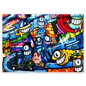 Поздравительная открытка с принтом GRAFFITI EXCLUSIVE , 100% бумага | плотность бумаги 280 г/м2, матовая, на обратной стороне линовка и место для марки
 | grafity | paint | street art | urban | город | граффити | искусство | кирпичи | краски | рисунки | стена | улицы | уличное искусство