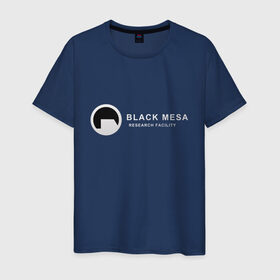 Мужская футболка хлопок с принтом Black mesa logo , 100% хлопок | прямой крой, круглый вырез горловины, длина до линии бедер, слегка спущенное плечо. | Тематика изображения на принте: black mesa | black mesa logo | research facility