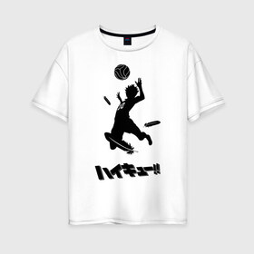 Женская футболка хлопок Oversize с принтом Haikyuu!! Shouyou Hinata , 100% хлопок | свободный крой, круглый ворот, спущенный рукав, длина до линии бедер
 | haikyuu | shouyou hinata | волейбол | волейбол аниме | шоё хината