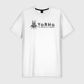 Мужская футболка премиум с принтом YoRHa Logo , 92% хлопок, 8% лайкра | приталенный силуэт, круглый вырез ворота, длина до линии бедра, короткий рукав | nier automata | nier automata logo | yorha