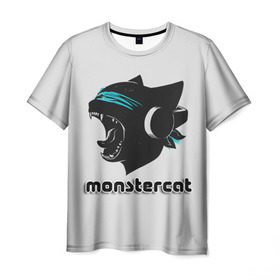 Мужская футболка 3D с принтом Monstercat , 100% полиэфир | прямой крой, круглый вырез горловины, длина до линии бедер | monstercat | клуб | клубная музыка | кот | котенок | кошка | лейбл | монстар | монстар кет | монстер | музыка | танцевальная музыка | электронная | электронная музыка