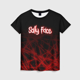 Женская футболка 3D с принтом SALLY FACE , 100% полиэфир ( синтетическое хлопкоподобное полотно) | прямой крой, круглый вырез горловины, длина до линии бедер | sally face | sally face игра. | sally face ларри | ларри салли фейс | одежда салли фейс | салли фейс | салли фейс арт