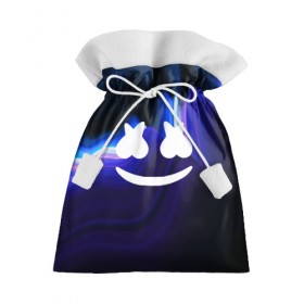 Подарочный 3D мешок с принтом Marshmello , 100% полиэстер | Размер: 29*39 см | christopher comstock | dj | marshmello | music | диджей | клубная музыка | клубняк | крис комсток | логотип | маршмэллоу | музыка