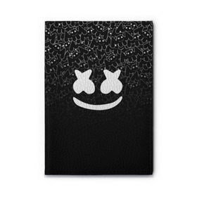 Обложка для автодокументов с принтом MARSHMELLO BLACK , натуральная кожа |  размер 19,9*13 см; внутри 4 больших “конверта” для документов и один маленький отдел — туда идеально встанут права | black | dj | marshmello | usa | америка | клубная музыка | маршмелло | музыка | музыкант